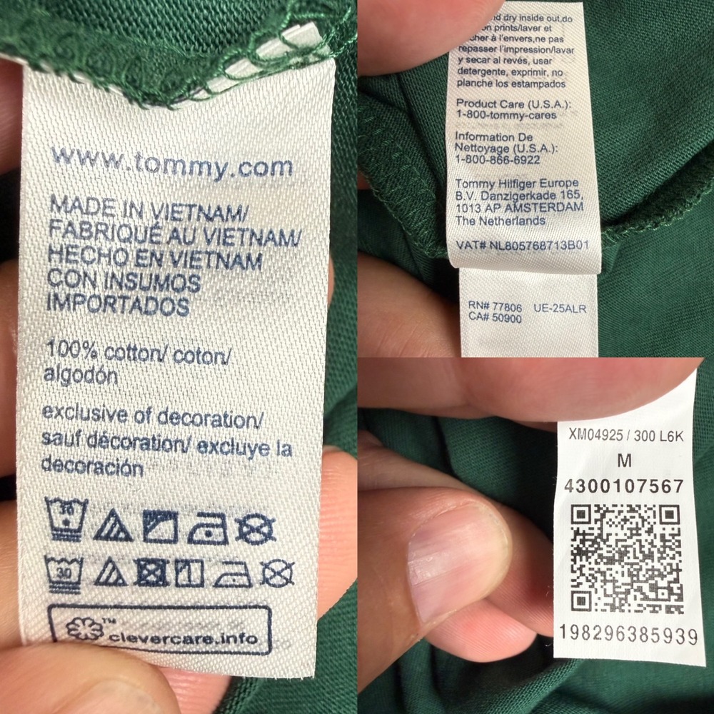 Tommy Hilfiger Mens Green Embroidered Logo T-Shirt New York 1985 Medium New $39 - Picture 9 of 9